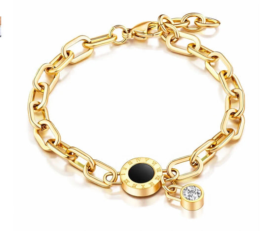 BRACELET, 18K GOLD PLATED STEEL